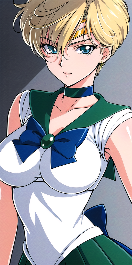 07381-1578998385-_lora_HaruMichiV2_0.7_, tenouharuka,  large breasts, standing, solo, green_sailor_senshi_uniform_blue_bowtie_blue_backbow_green_.png